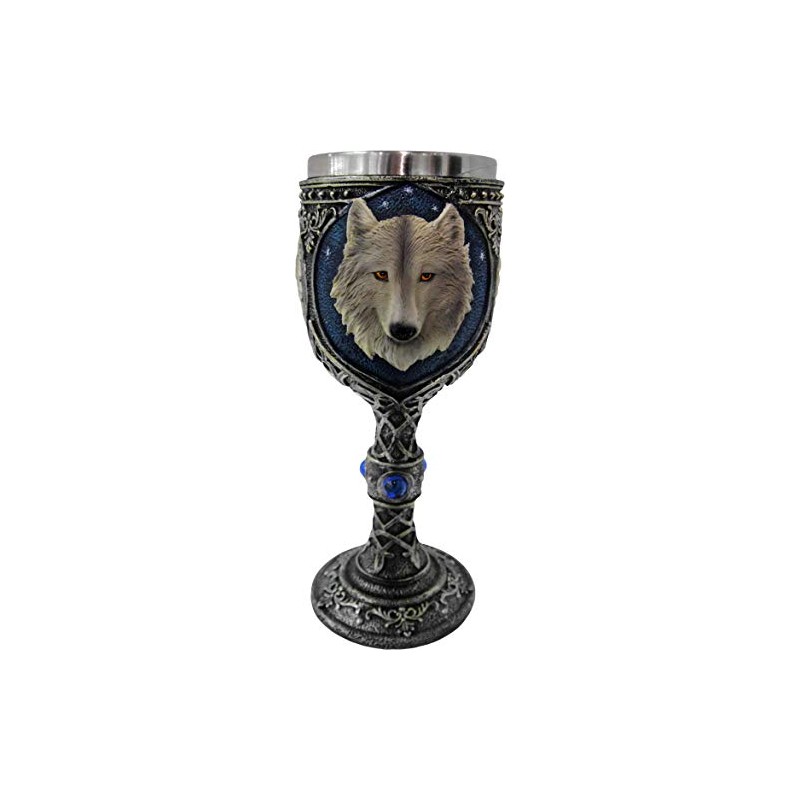 Nemesis Now Lone Wolf Goblet 19.5cm, Blue, 1 Count (Pack