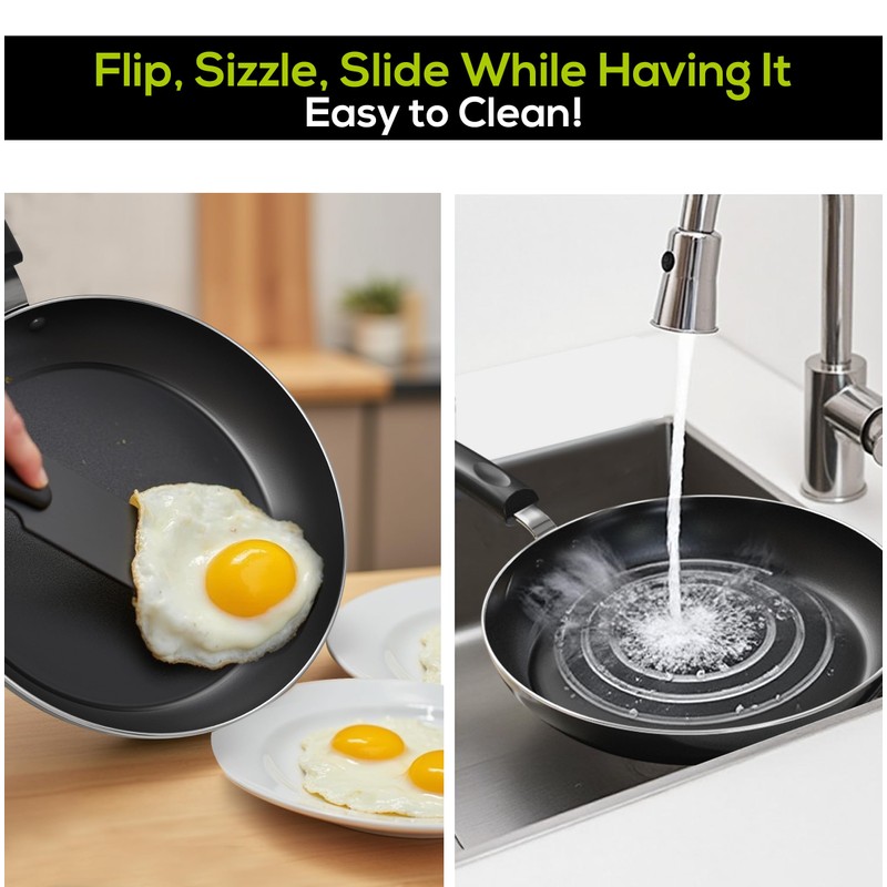 Utopia Kitchen Nonstick Cookware 3 Piece Omelette Pan Skillet Set,