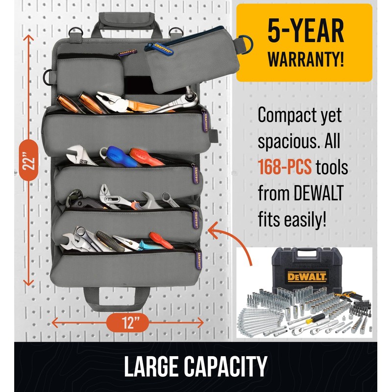 CRAFT911 Durable Tool Bag Organizers w/Detachable 6 Tool Pouches -