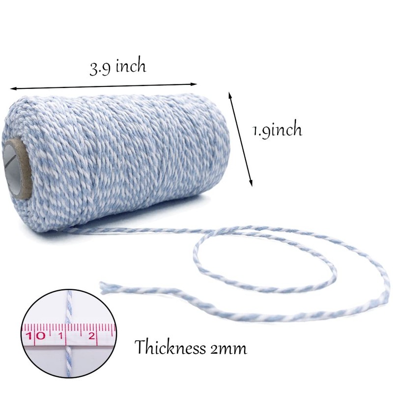 Cotton Twine Light Blue Baker String 2mm Thick 328 Feet