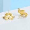 Dnswez 14K Gold Studs Earrings for Women, Butterfly Flower Heart