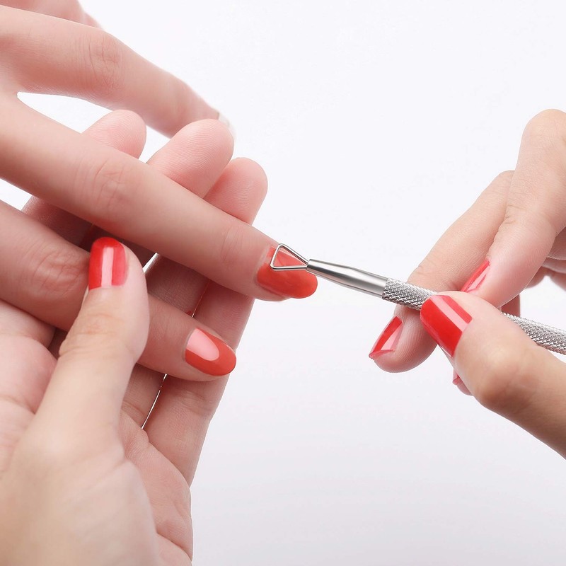 2PCS Cuticle Pusher and Cutter with Storage Case,Professional Cuticle Pusher