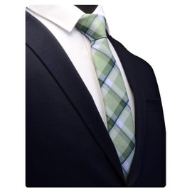 GUSLESON Olive Green Tie Skinny Striped ties Tartan Cotton Wedding Neckties (0910-11)