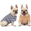 Knuffelen Dog Shirts Cotton Striped T-Shirt, Summer Pet Clothes for Small Dogs, 2-Pack Soft Puppy Apparel Cat Tee, Breathable Stretchy, Blue Yellow M