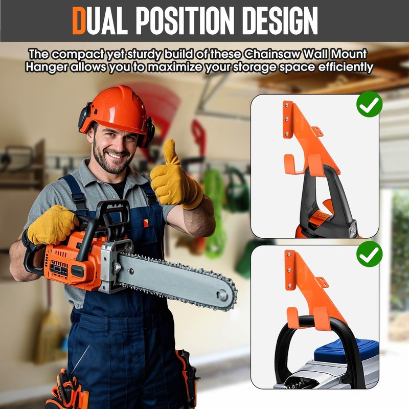 KETEBAIYI Chainsaw Hanger, Heavy Duty Chain Saw Stand 3-in-1 Wall