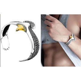 MADIOLA Pulsera para Hombre Vikinga, Pulsera de Aguila o Dragón Ajustable, Brazalete vikingo. Regalo para Hombre Cualquier ocasión