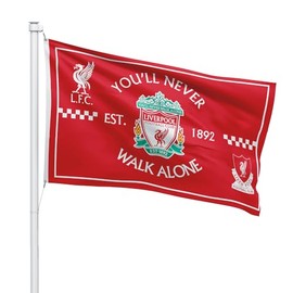 FC Liverpool You'll Never Walk Alone Flag Banner 3x5 feet Soccer Indoor Outdoor Football Flag Soccer 2 Grommets Included