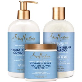 Shea Moisture Manuka Honey and Yogurt Hydrate+Repair Shampoo, Conditioner And Masque