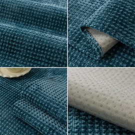 NUODWELL Soft Chenille Sofa Cover 1/2/3/4 Seater, Universal Non-Slip L Shape Couch Cover, Thick Sofa Protector Quilted Corner Slipcovers Washable for Living Room (Blue-B, 70 * 150cm)