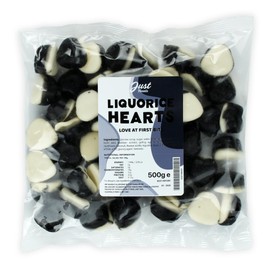 Just Treats Liquorice Hearts (500g Share Bag)