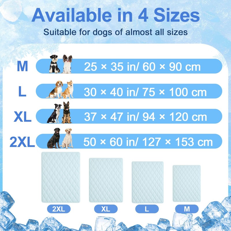 Tivray Q-MAX>0.4 Cooling Dog Blanket 30"×40", L, Blue