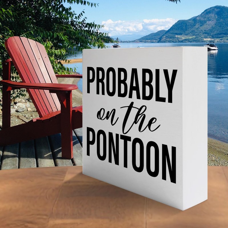 Lake Decor Wooden Box Sign, Summer Lake House Life Decor