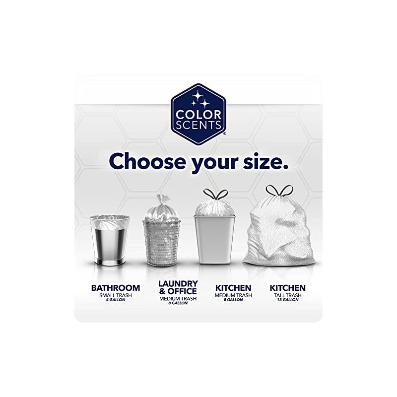 Color Scents Medium Trash Bags - 8 Gallon, 360 Total