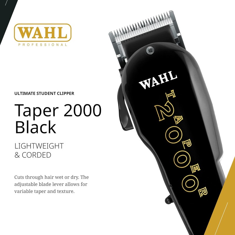 Wahl Professional Taper 2000 Adjustable Cut Clipper #8472-850 – Black