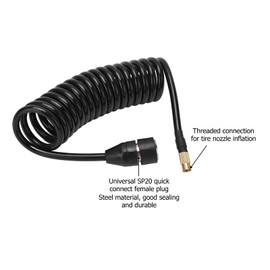 Car Air Pump Hose, 9.84ft PS20 Female Plug Inflator Extension Tube Motorcycle Compressor Auto Connector Adapter for American Tire Nozzle Car Motorcycle