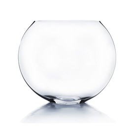 WGV Moon Vase, 16" x 6"W, 13" H, Clear Glass Floral Container with Oval Opening, Planter Terrarium, Wedding Event Home Decor, 1 Piece (VMV1013)