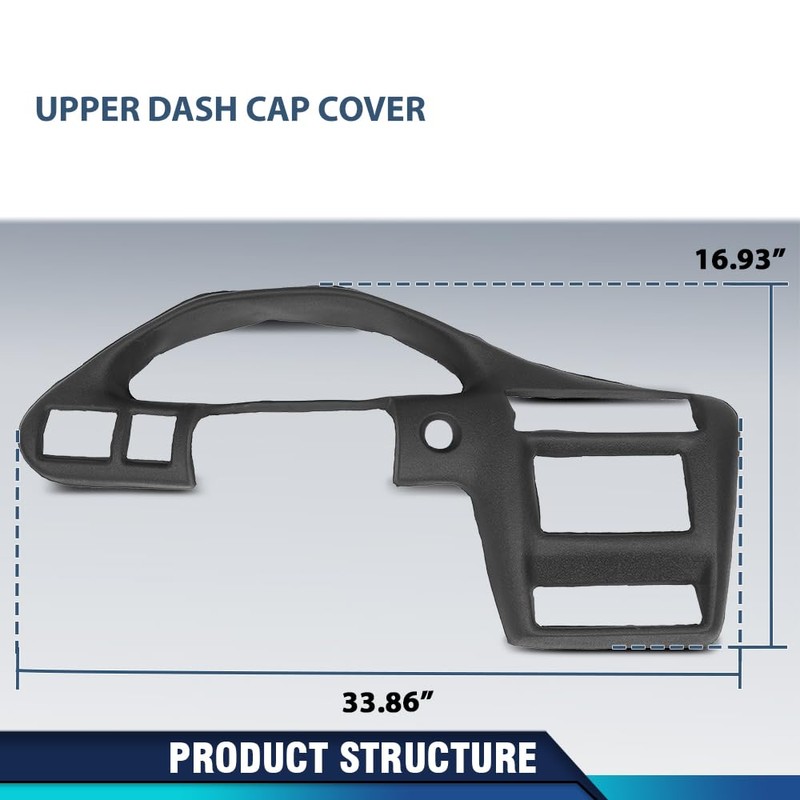 PIT66 TPE Dash Cover, Instrument Panel Cover Dashboard, Compatible with