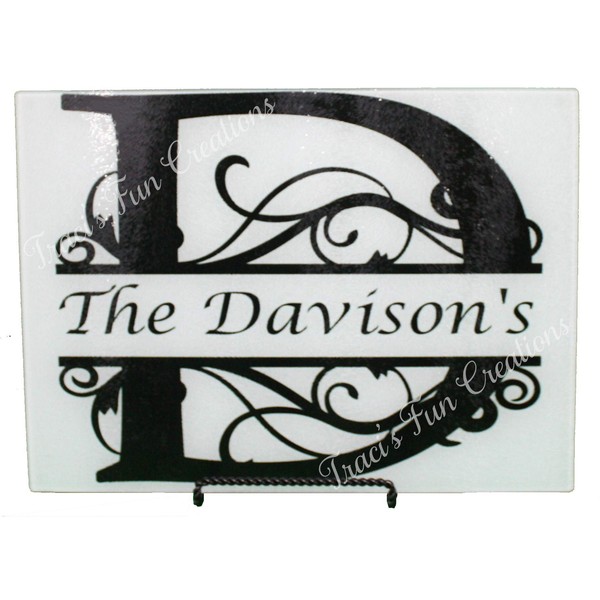 Personalized Monogram Glass Cutting Board
