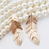 Humble Chic Floating Feathers Dangle Earrings - Long Hanging Metal