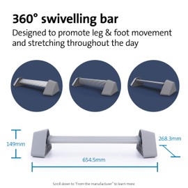 Kensington Rocking Foot Rest for Under Desk at Work, Ergonomic Low Profile Design Desk Footrest, Non-Skid 360-Degree Aluminum Swiveling Bar for Under Office Desk, Ideal for Sitting/Standing, K58303WW