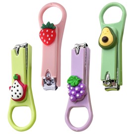 4 Pcs Nail Clippers with Nail File, Safety Nail Trimmer, Newborn Nail Clippers, Baby Nail Care Set