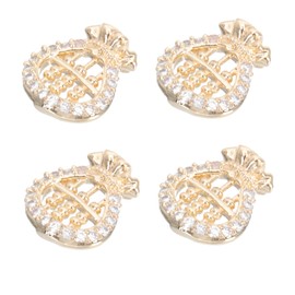 Healeved 4pcs Shiny Nail Adornments for Girls Dazzling Manicure Decor Accessories for Home Use Zirconia Nail Gems for Stylish Decoration