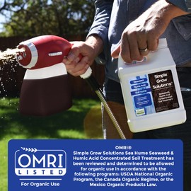 Organic Super Seaweed Humic Acid Blend- Liquid Sea Kelp for Grass and Plants - Soil Hume - Simple Grow Solutions- Natural Lawn & Garden Concentrate- Use with Fertilizer Program (32 Ounce)