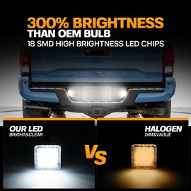 2 Pieces LED License Plate Light Assembly Lamp Replacement for Tacoma 2016-2023, Pickup Truck 18 SMD 6000K Diamond White Tag Lights for Tundra 2014-2021, Replace OEM Part- 812700C040