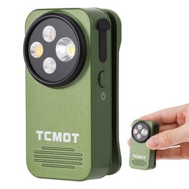TCMOT EDC Flashlight Clip-on Light, Rechargeable 600 Lumens with Type-C, IPX6 Waterproof, Portable Mini Magnetic Keychain Flash Lights for Signaling, Cycling, Outdoor or Emergency, Green