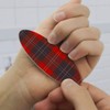 Plaid Red Gray Grey Pattern Double-Sided Oval Nail File Emery