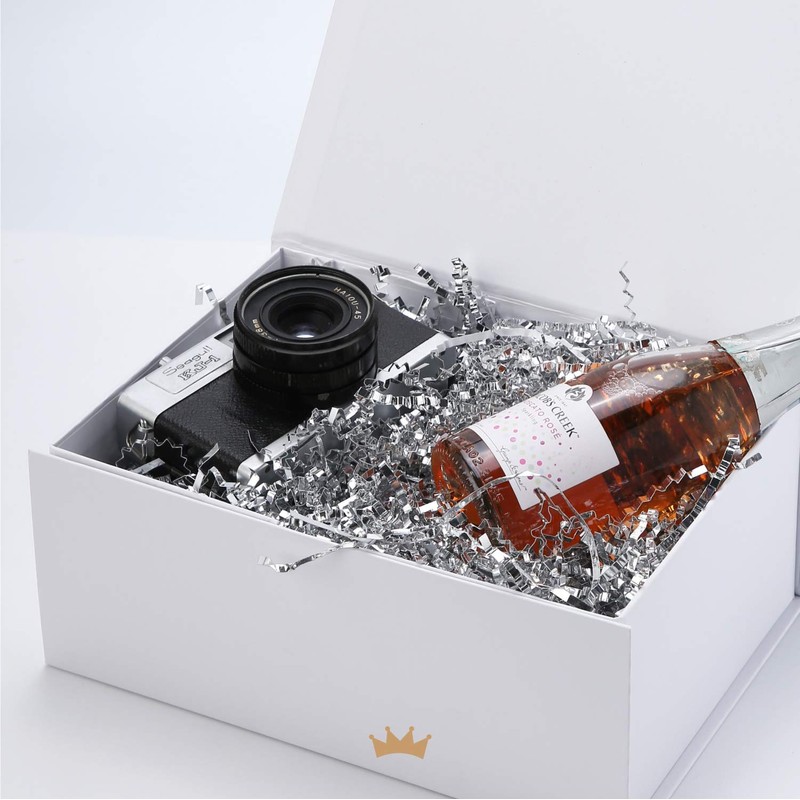 PACKQUEEN Gift Boxes 9x6.5x3.8 Inches, White Gift Box, Bridesmaid Groomsman