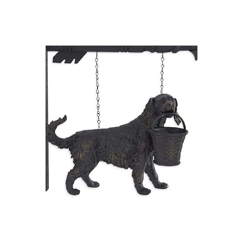 K&K Interiors 17227A-AR Dog Statue with Basket Arrow Replacement, Black