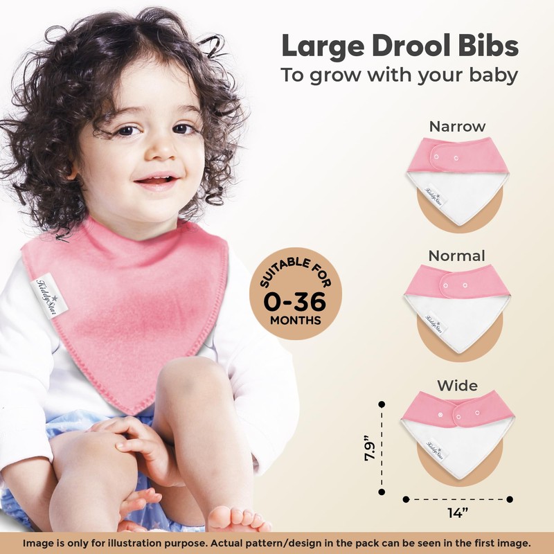 KiddyStar Organic Cotton Baby Bibs for Boys & Girls –