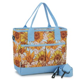 Lunch Bag for Women,VONXURY Insulated Reusable Lunch Bag Cooler Thermal Tote Bag Detachable Strap for Work Travel (Sun Flower)