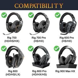SOULWIT Replacement Ear Pads for Plantronics (Poly) Rig 600 Pro HS, Rig 700(HD/HX/HS), Rig 700 Pro(HS/HX), Rig 800(HD/HS/LX), Rig 800 Pro (HD/HX/HS), Rig 900 Max HX Headphones