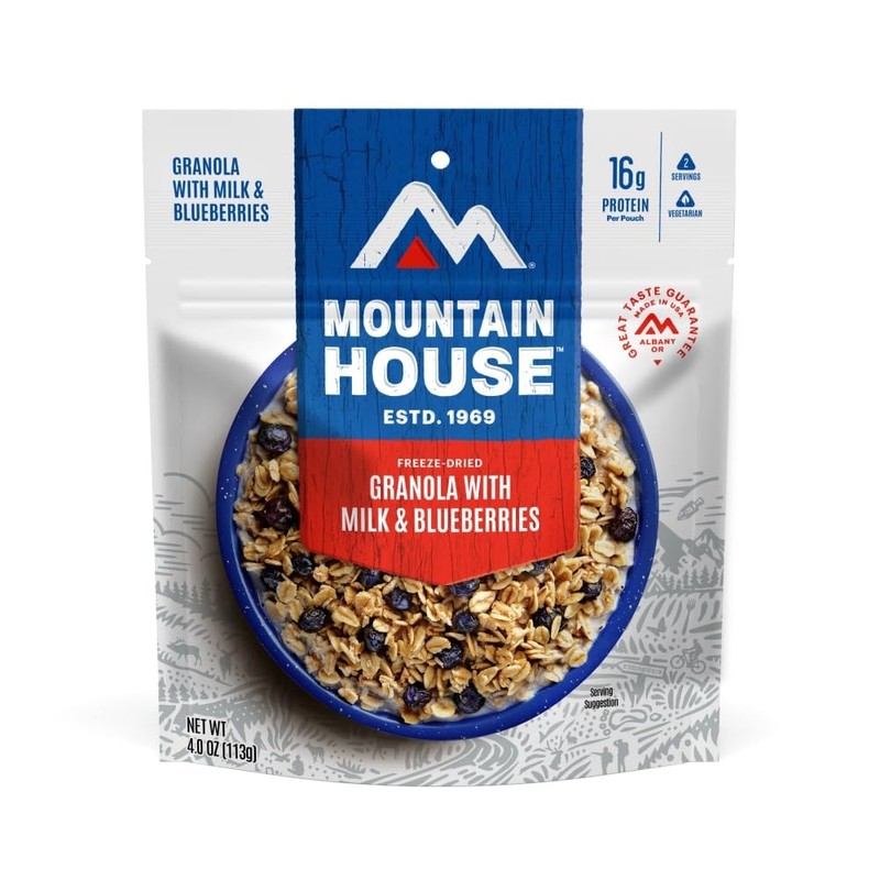 Mountain House Granola with Milk & Blueberries Freeze Dried Backpacking