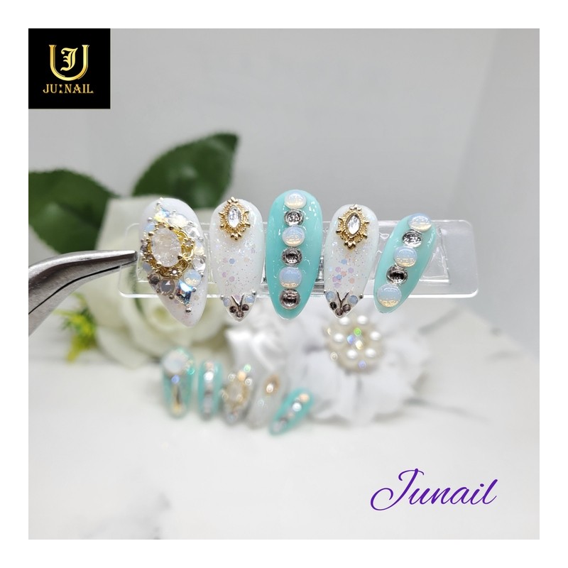 Swan Lake handmade nail tips✨ - Short C curve coffin