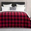 Elegant Comfort Ultra Soft Reversible Buffalo Plaid Flannel Sherpa Blanket