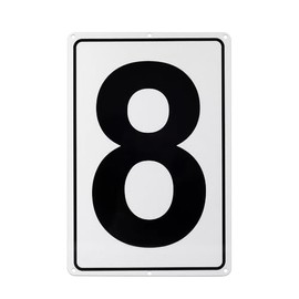 Kichwit Metal House Numbers Address Sign Reflective Aluminum Mailbox Number, 10 x 7 Inches, Number 8