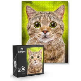 QuizQuirk Puzzle, Cute Cat Piece Jigsaw Puzzle for Adults/Teens/Kids (Puzzle Saver Kit Included) (24" x 18")