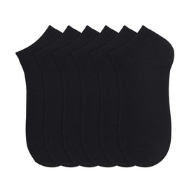MaMia Women's 6 Pairs of Ankle Socks Low Cut Sport Peds-9-11 (fits shoes 5-10)-Black