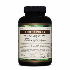 RAW Forest Foods Forest Prana Pine Pollen Extract Capsules – 50:1 Extract – 120 Count Bottle