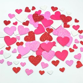 IFKEGON 360PCS Glitter Foam Heart Stickers，3D Valentine Puffy Stickers with Heart，Bulk Valentine Foam Heart Stickers for Scrapbooking and Card(360)