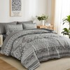 Yiran Boho Aztec Comforter Set Queen Size, Grey Comforter Bedding