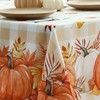 Softalker Autumn Table Cloth Wipe Clean Orange Pumpkin Gingham Tablecloth