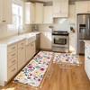 Floral Kitchen Rugs Sets of 2,Washable Kitchen Decor Mat Fits