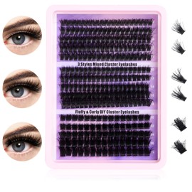 Russian Cluster Lashes,80D+100D+180D Individual Eyelashes D Curl Cluster Lashes,Fluffy 10-18mm Lash Clusters False Eyelash Clusters Lashes Individual Cluster DIY Tatti Lashes（275PCS）