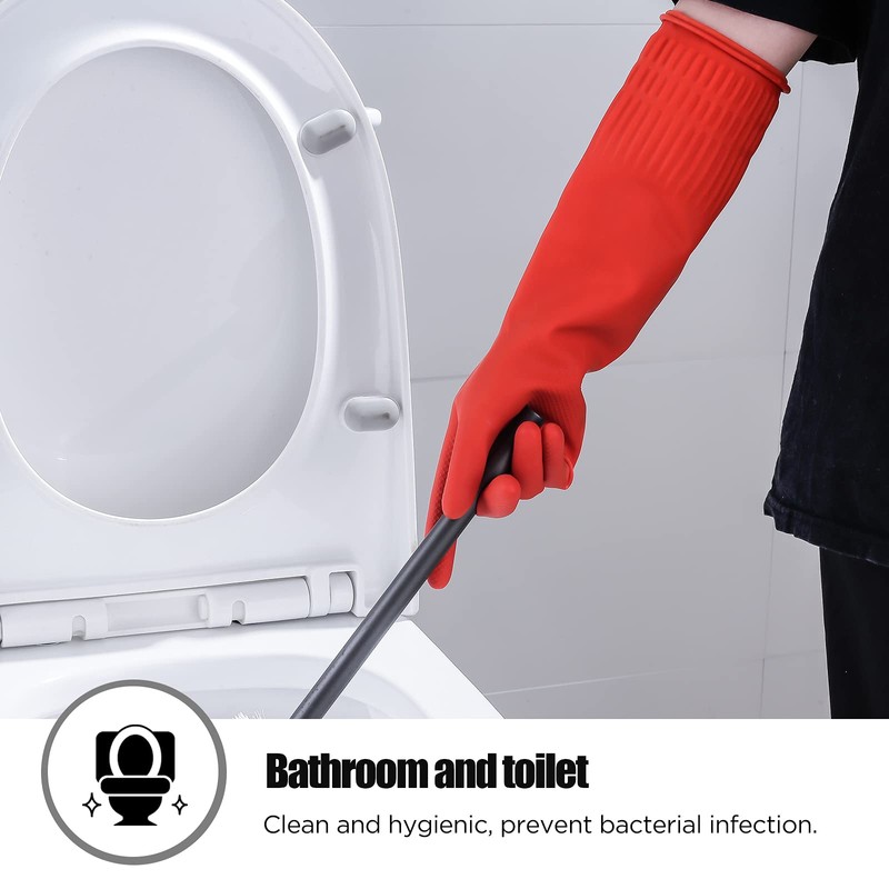 IUCGE Rubber cleaning gloves 1 Pairs for kitchen,Cotton Lining,Dishwashing gloves