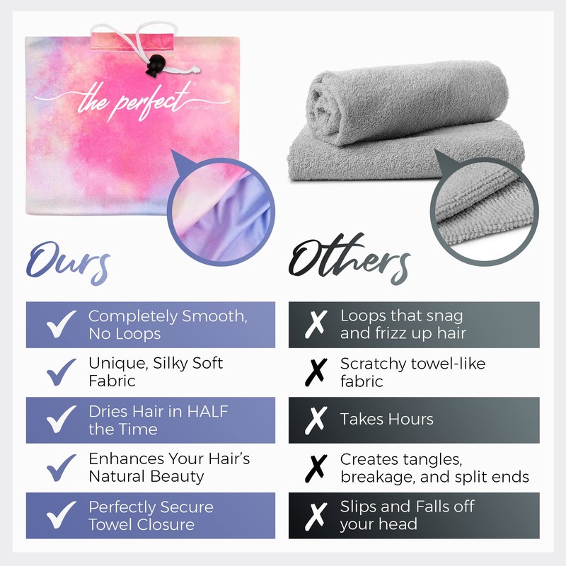 THE PERFECT HAIRCARE Microfiber Hair Towel Wrap + 2 Smooth