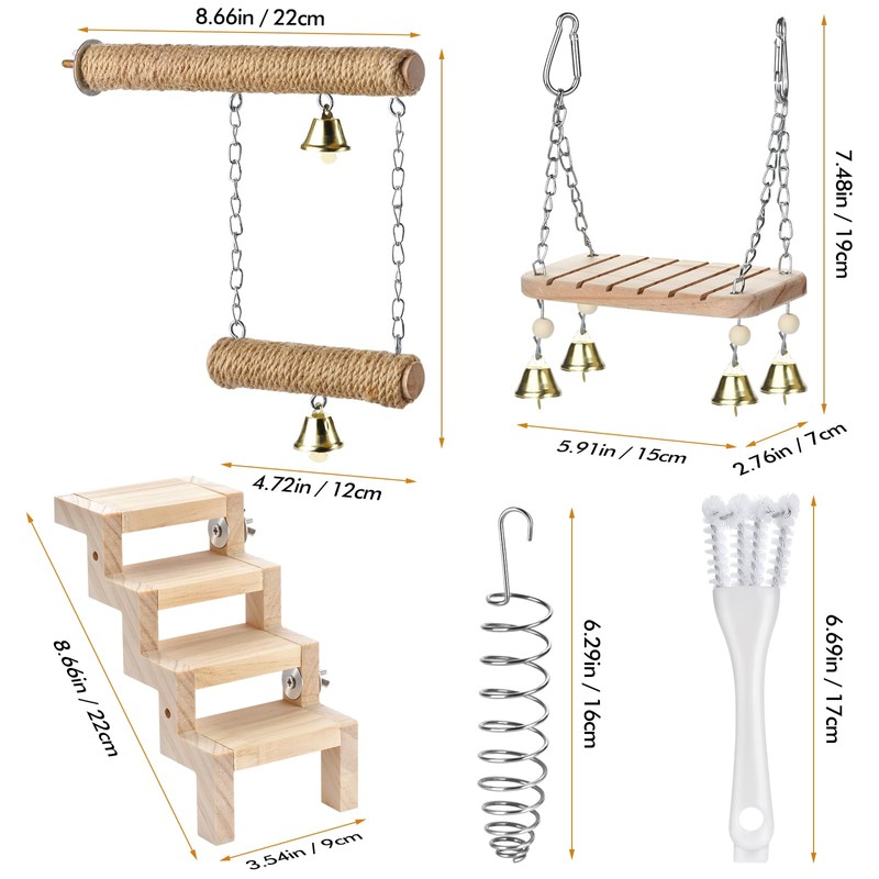 Parrot Swing & Perch Toys for Bird Cages - Hanging